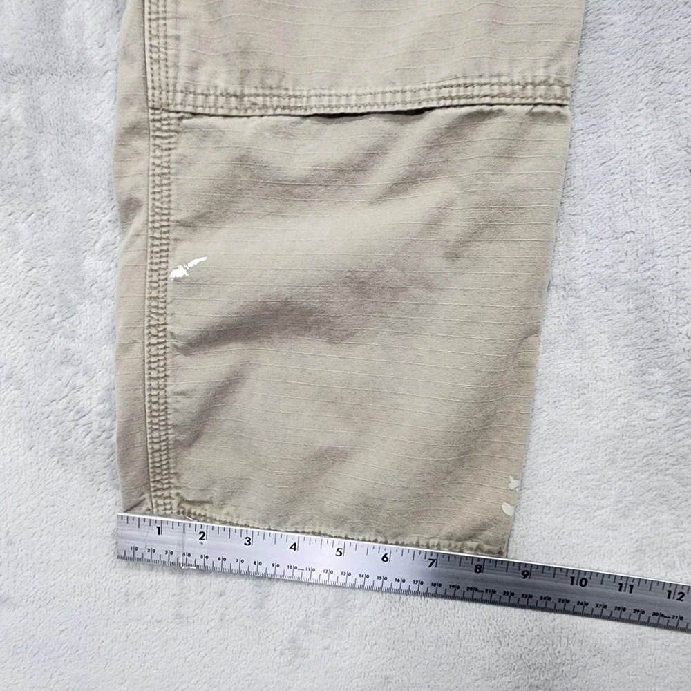 Carhartt Pants Mens 32x30* Beige Relaxed Fit Double Front Ripstop Cargo Utility